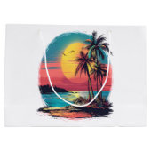Palmbomen en strand groot cadeauzakje (Achterkant)