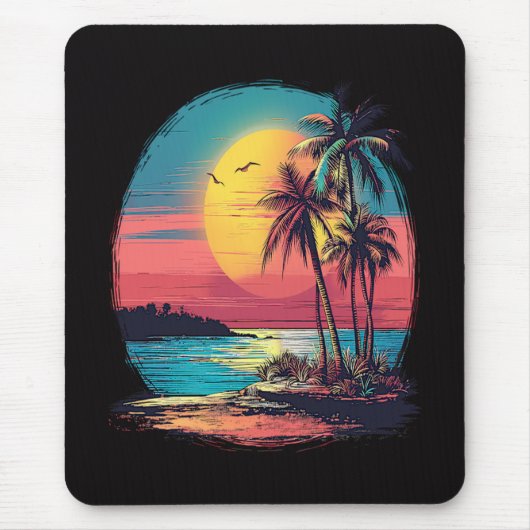 Palmbomen en strand muismat (Voorkant)