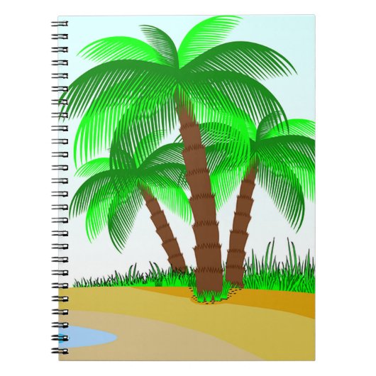 Palmbomen en strand notitieboek (Voorkant)
