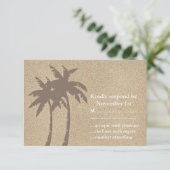 Palmbomen en strand Sand RSVP Kaartje (Staand voorkant)