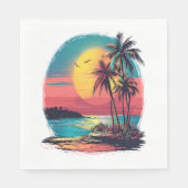 Palmbomen en strand servet (Voorkant)