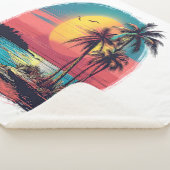 Palmbomen en strand sherpa deken (3/4)
