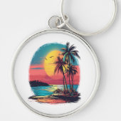 Palmbomen en strand sleutelhanger (Voorkant)