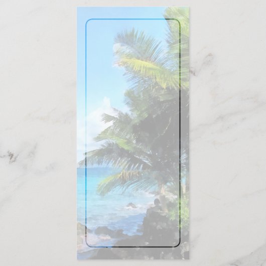 Palmbomen en Strand St. Thomas VI Wedding Menu (Achterkant)