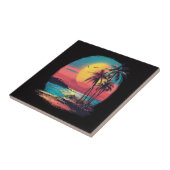 Palmbomen en strand tegeltje (Zijkant)