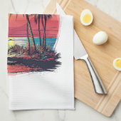 Palmbomen en strand theedoek (Quarter Fold)