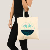 Palmbomen en strand tote bag (Voorkant (product))