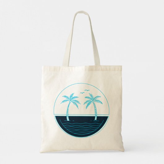 Palmbomen en strand tote bag (Achterkant)