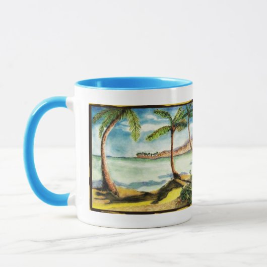 Palmbomen en Strandtekening - Drank Mok (Links)