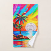 Palmbomen en Sunset Glow Painting Bad Handdoek (Handdoek)