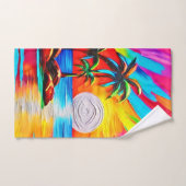 Palmbomen en Sunset Glow Painting Bad Handdoek (Handdoek)
