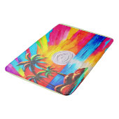 Palmbomen en Sunset Glow Painting Badmat (Gekanteld)