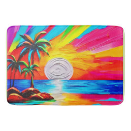 Palmbomen en Sunset Glow Painting Badmat