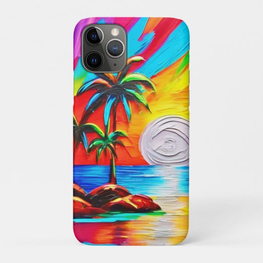 Palmbomen en Sunset Glow Painting Case-Mate iPhone Case (Achterkant)