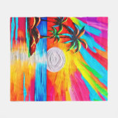 Palmbomen en Sunset Glow Painting Fleece Deken (Voorkant (Horizontaal))
