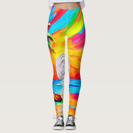 Palmbomen en Sunset Glow Painting Leggings