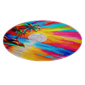 Palmbomen en Sunset Glow Painting Snijplank (Hoek)