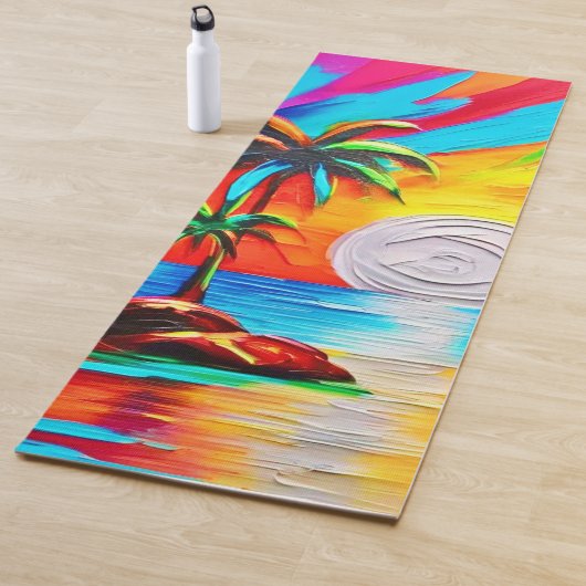 Palmbomen en Sunset Glow Painting Yogamat (In situ)
