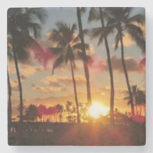 Palmbomen en Sunset onderzetter