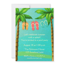 Palmbomen en -Teenslippers, zomerpartij