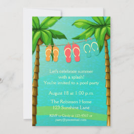 Palmbomen en -Teenslippers, zomerpartij Kaart