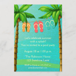 Palmbomen en -Teenslippers, zomerpartij Kaart