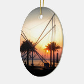 palmbomen en trampoline keramisch ornament (Links)