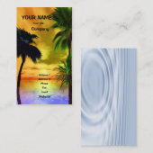 Palmbomen en tropische zonnebanken visitekaartje (Voorkant / Achterkant)