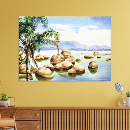 Palmbomen en -vijvers in de baai van Rio, Brazilië Canvas Afdruk (Insitu (Woonkamer))