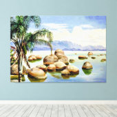 Palmbomen en -vijvers in de baai van Rio, Brazilië Canvas Afdruk (Insitu (Houten vloer))