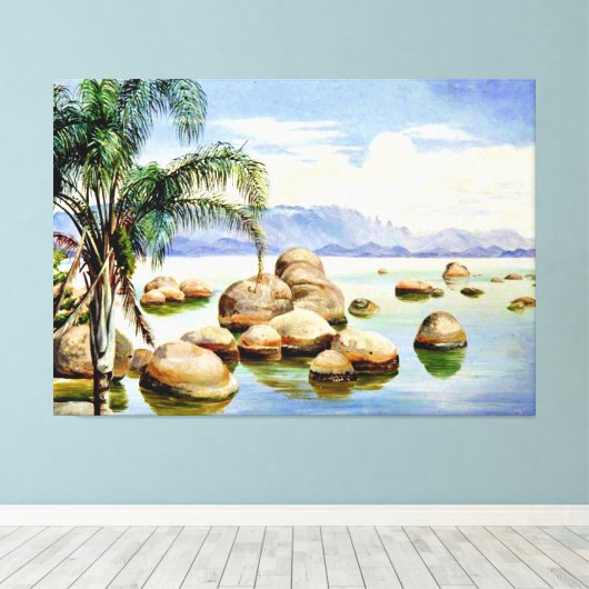 Palmbomen en -vijvers in de baai van Rio, Brazilië Canvas Afdruk (Insitu (Houten vloer))