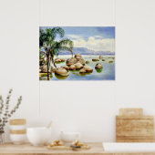 Palmbomen en -vijvers in de baai van Rio, Brazilië Poster (Keuken)