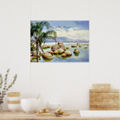 Palmbomen en -vijvers in de baai van Rio, Brazilië Poster (Keuken)