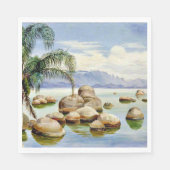 Palmbomen en -vijvers in de baai van Rio, Brazilië Servet (Voorkant)