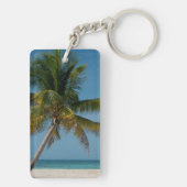 Palmbomen en wit zand strand 2 sleutelhanger (achterkant)