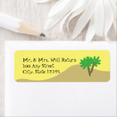 Palmbomen en zand etiket (Insitu)