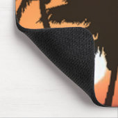 Palmbomen en zonnebanken muismat (Hoek)