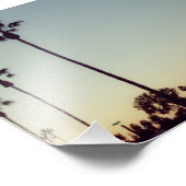 Palmbomen en zonneschermen foto afdruk (Hoek)