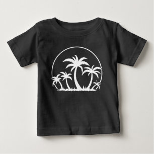 Palmbomen en zonneschijn in wit
