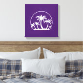 Palmbomen en zonneschijn in wit canvas afdruk (Insitu (Slaapkamer))