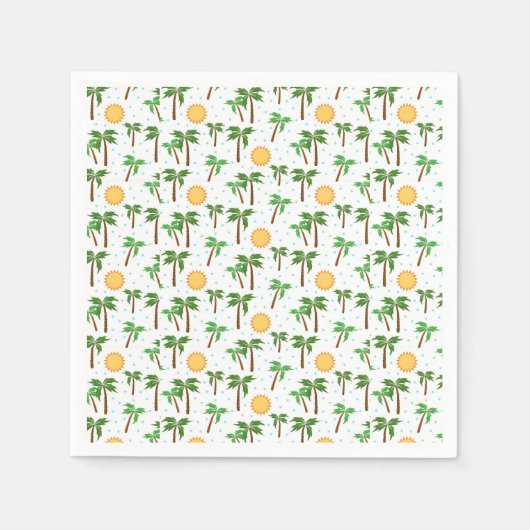 Palmbomen en zonneschijn servet (Voorkant)