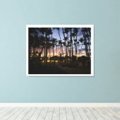Palmbomen en zonsondergang doek canvas afdruk (Insitu (Houten vloer))