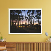 Palmbomen en zonsondergang doek canvas afdruk (Insitu (Woonkamer))