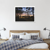 Palmbomen en zonsondergang doek canvas afdruk (Insitu (Slaapkamer))