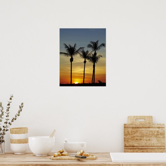 Palmbomen en zonsondergang, Mindil Beach Poster (Keuken)
