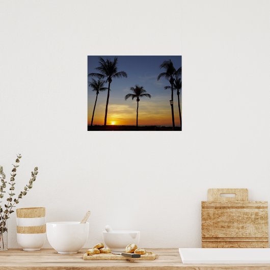 Palmbomen en zonsondergang, Mindil Beach Poster (Keuken)