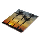 Palmbomen en zonsondergang, Mindil Beach Tegeltje (Zijkant)