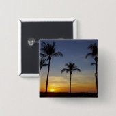 Palmbomen en zonsondergang, Mindil Beach Vierkante Button 5,1 Cm (Voorkant /achterkant)