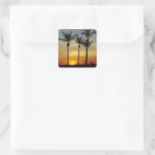 Palmbomen en zonsondergang, Mindil Beach Vierkante Sticker (Tas)