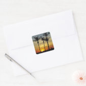 Palmbomen en zonsondergang, Mindil Beach Vierkante Sticker (Envelop)